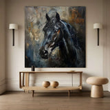 black horse head painting Horse oil painting horse head painting Animal Painting