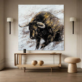 Wall Street Bull painting Bull Abstract Painting on Canvas Animal Painting Bull wall art Hand-painted Bull painting