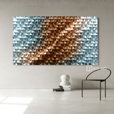 Blue Sculptured art Painting Wood carving wall art Art sculpture Textured Wall Decor Abstract 3D Textured Wall Art