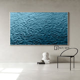 Blue Sculptured art Painting Wood carving wall art Art sculpture Textured Wall Decor Abstract 3D Textured Wall Art