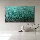 Blue Sculptured art Painting Wood carving wall art Art sculpture Textured Wall Decor Abstract 3D Textured Wall Art