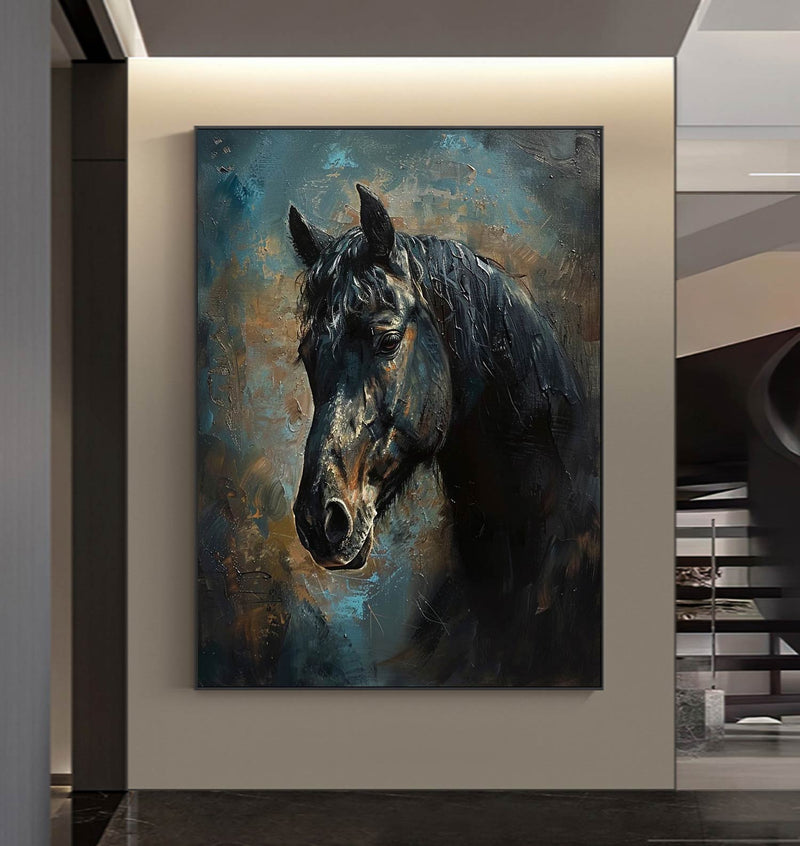 Ferghana horse painting Horse Oil Painting animal wall art Horse Head Painting Personalized Gifts