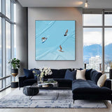 Blue Surf Painting Large Blue textured Abstract Painting Blue swimming painting holiday leisure painting