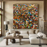 Abstract Colorful Texture Oil Painting on Canvas Colorful Abstract Art Modern Abstract Colorful Art