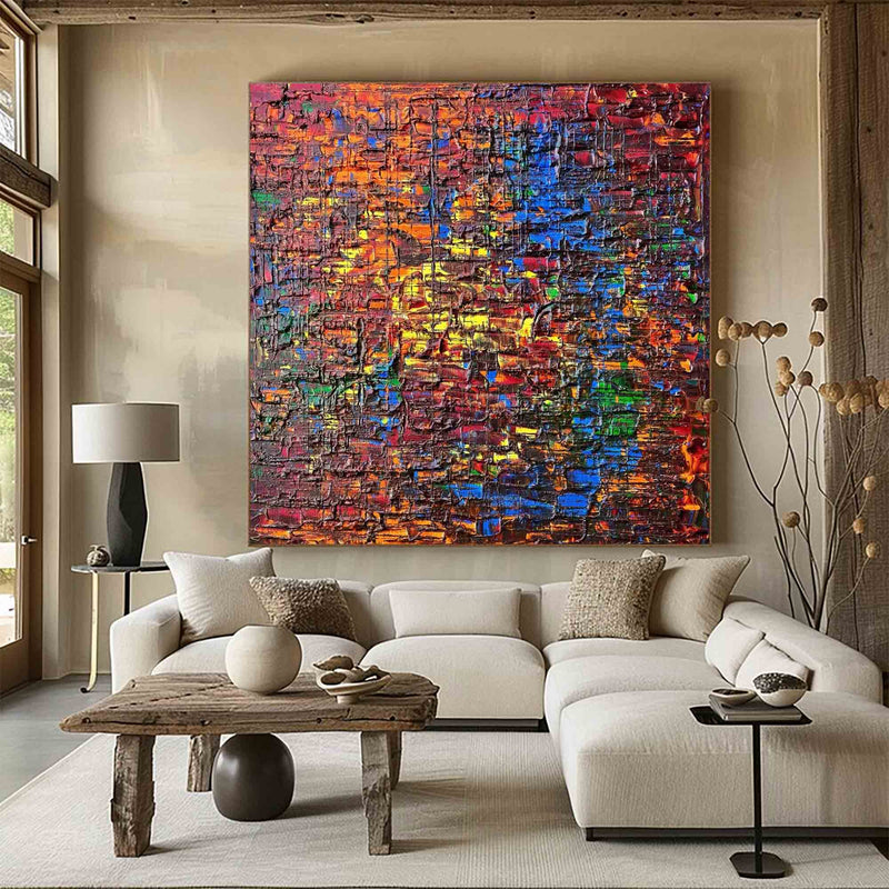 original wall art abstract painting, colorful acrylic canvas art, modern abstract art, Modern Abstract Colorful Art