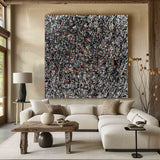 Pollock Style Abstract Art Black and White Abstract Wall Art on Canvas Jackson Pollock Style Black and White Artwork