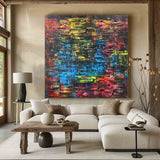 Large Abstract Colorful Texture Oil Painting on Canvas brown Abstract Art Wall Art Modern Abstract Colorful Art