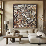 Large Abstract Colorful Texture Oil Painting on Canvas brown Abstract Art Wall Art Modern Abstract Colorful Art