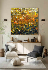 Jackson Pollock Style Painting Colorful Canvas Wall Art Colorful Abstract Art Modern Abstract Colorful Art