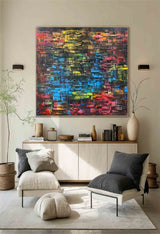 Large Abstract Colorful Texture Oil Painting on Canvas brown Abstract Art Wall Art Modern Abstract Colorful Art