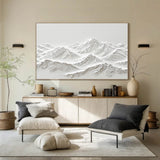 white Snow Mountain textured wall art Large White Snow Mountain Painting White Snow Mountain Canvas Art 