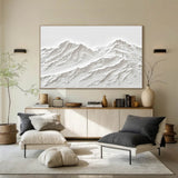 Large White Snow Mountain Painting White Snow Mountain Canvas Art white textured wall art 