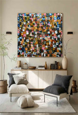 Large Abstract Colorful Texture Oil Painting on Canvas Colorful Abstract Art Wall Art Modern Abstract Colorful Art