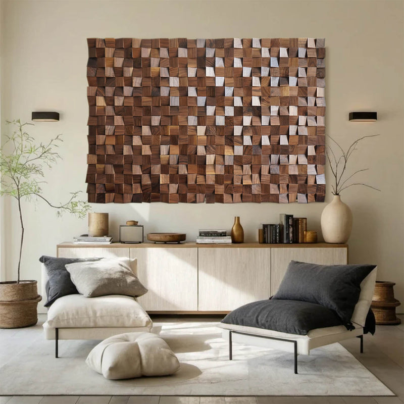 brown Sculptured art Painting brown Wood carving wall art brown 3D Textured Wall Art  