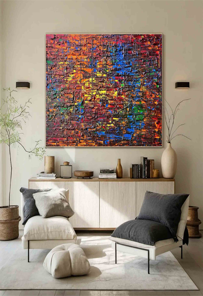 original wall art abstract painting, colorful acrylic canvas art, modern abstract art, Modern Abstract Colorful Art