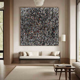 Pollock Style Abstract Art Black and White Abstract Wall Art on Canvas Jackson Pollock Style Black and White Artwork