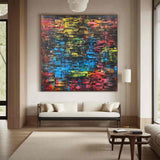 Large Abstract Colorful Texture Oil Painting on Canvas brown Abstract Art Wall Art Modern Abstract Colorful Art