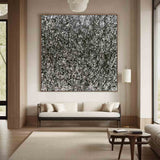 Pollock Style Abstract Art Black and White Abstract Wall Art on Canvas Jackson Pollock Style Black and White Artwork