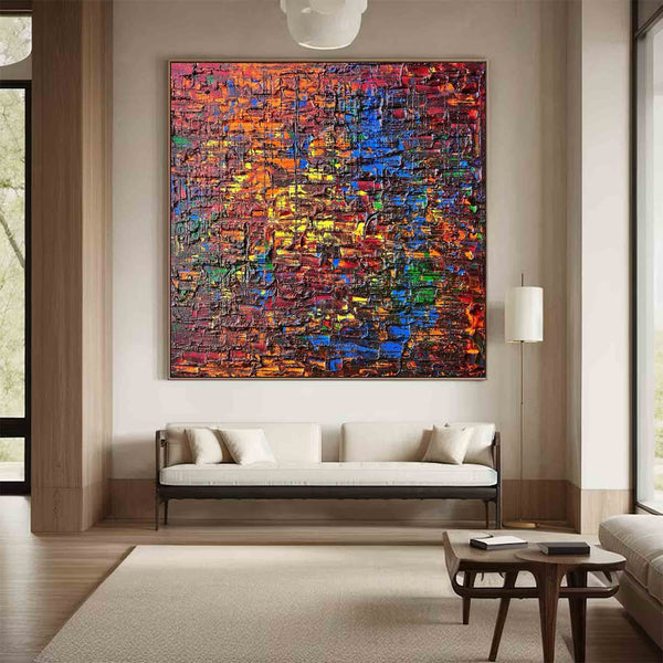 original wall art abstract painting, colorful acrylic canvas art, modern abstract art, Modern Abstract Colorful Art