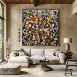 Large Abstract Colorful Texture Oil Painting on Canvas Colorful Abstract Art Wall Art Modern Abstract Colorful Art