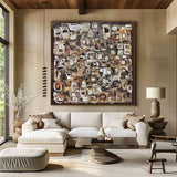 Large Abstract Colorful Texture Oil Painting on Canvas brown Abstract Art Wall Art Modern Abstract Colorful Art