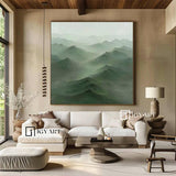 Large Green mountain Abstract Painting Green mountain painting Green landscape painting