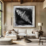 Black White Abstract Art Black Abstract Painting Large Black Abstract wall art Boho Living Room Wall Art