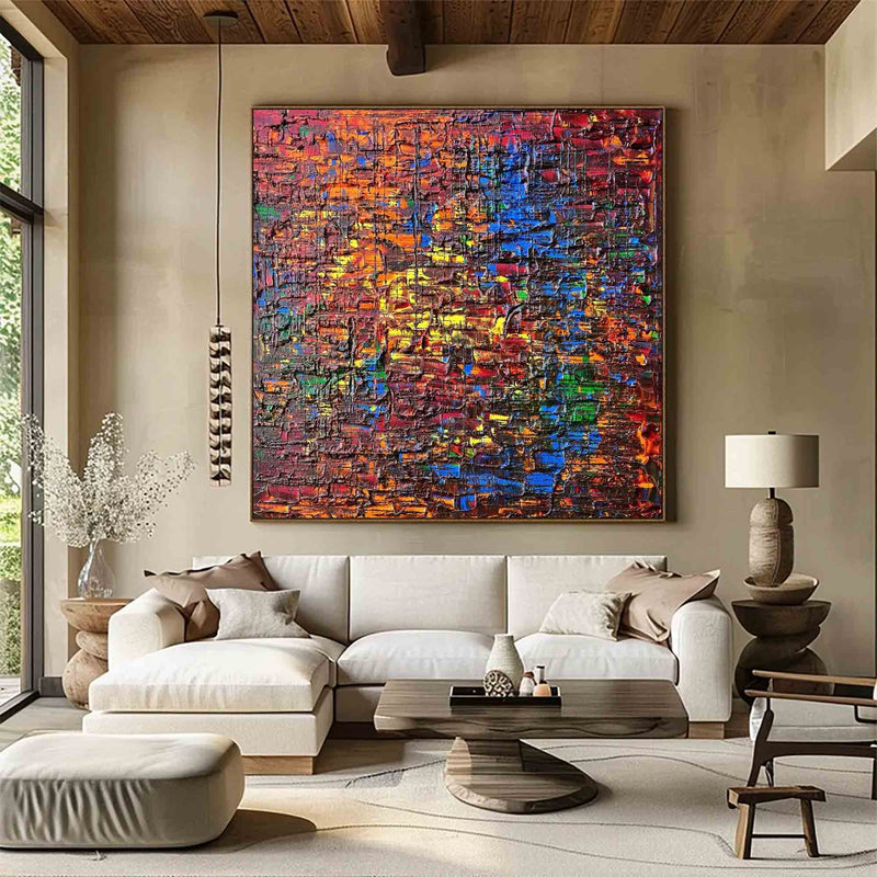 original wall art abstract painting, colorful acrylic canvas art, modern abstract art, Modern Abstract Colorful Art