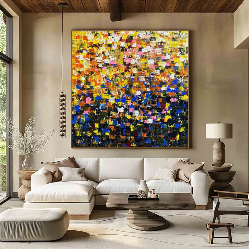 Abstract Colorful Texture Oil Painting on Canvas Colorful Abstract Art Modern Abstract Colorful Art