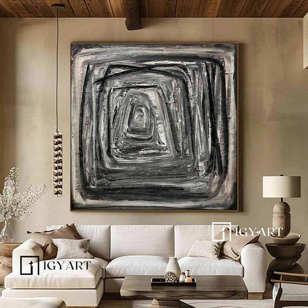 Black Abstract Painting Black Textured Painting Large Black Abstract Painting Boho Living Room Wall Art