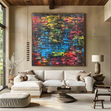 Large Abstract Colorful Texture Oil Painting on Canvas brown Abstract Art Wall Art Modern Abstract Colorful Art