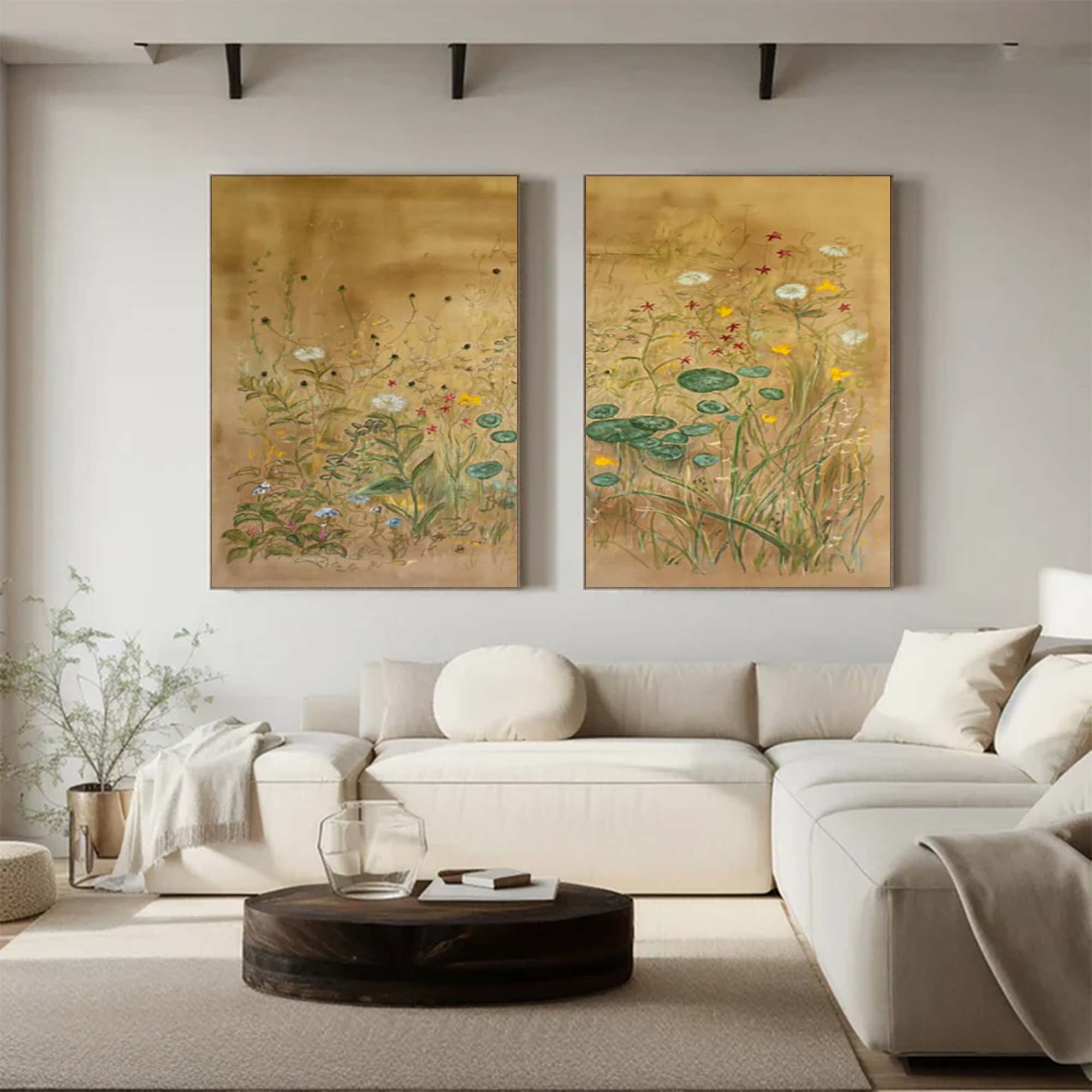 Earth Tone landscape abstract painting Abstract Flower Painting