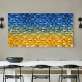 Blue Sculptured art Painting Wood carving wall art Art sculpture Textured Wall Decor Abstract 3D Textured Wall Art