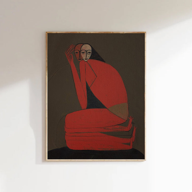 Surrealist Portrait Figure painting Boho Abstract figurative painting