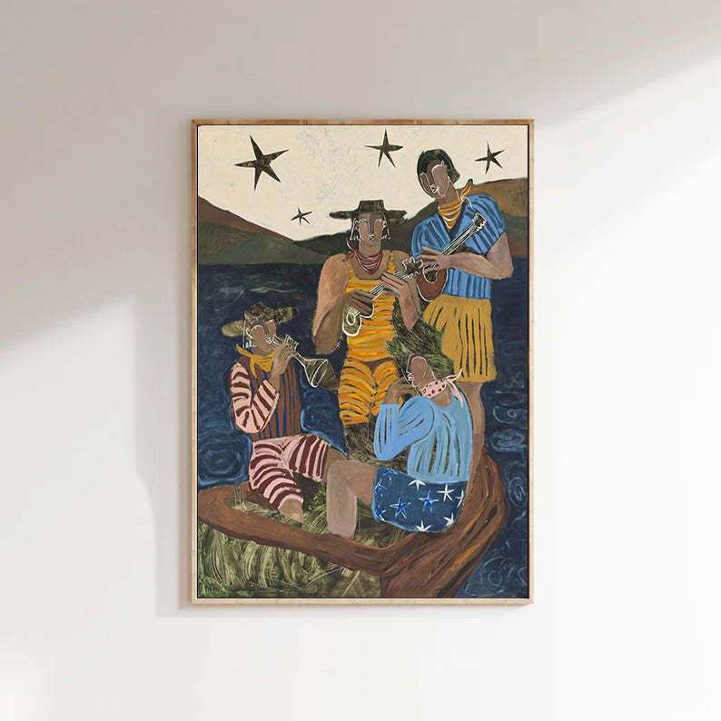 Mid-century Modern People Decor Modern Figurative Portrait Oil Painting