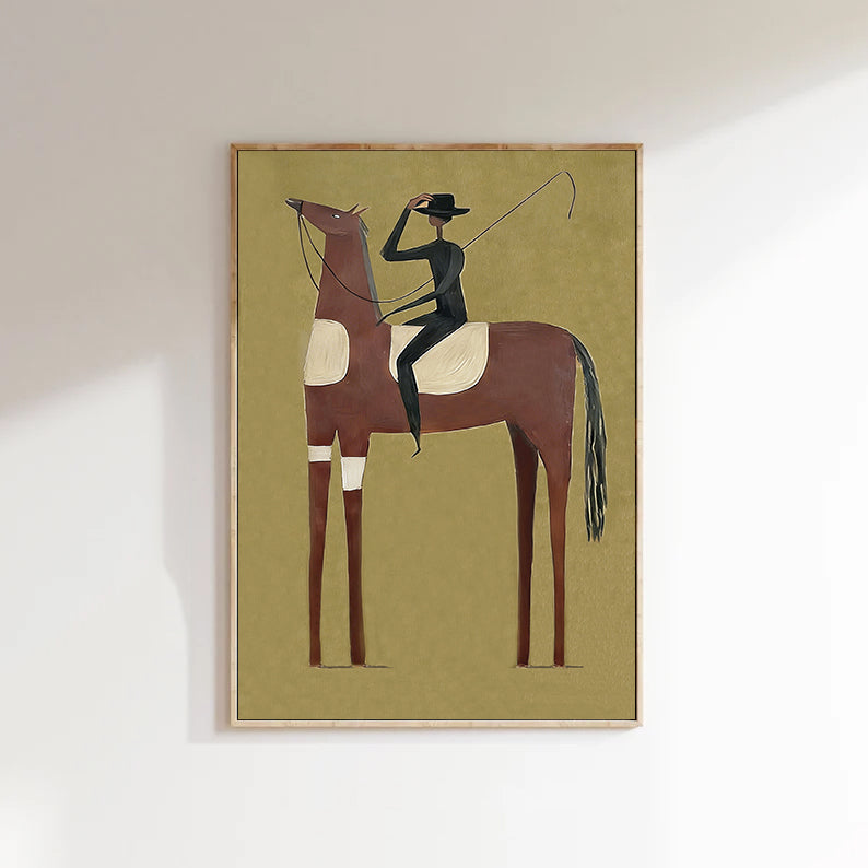 Modern Horse Wall Art Surrealist Horse Portrait Stylized Equestrian Decor