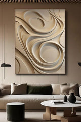 Beige wood carving wall art Beige Sculptured art Vertical wood carving wall art Customized colors