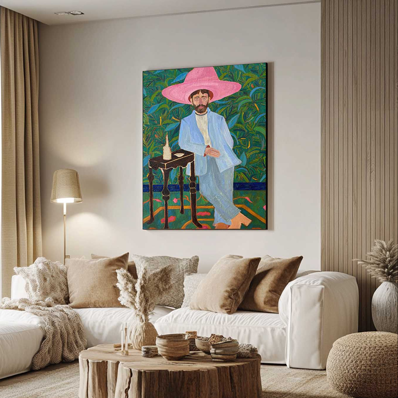 Figure abstract painting Red hat figure painting red hat figure abstract painting figure art 
