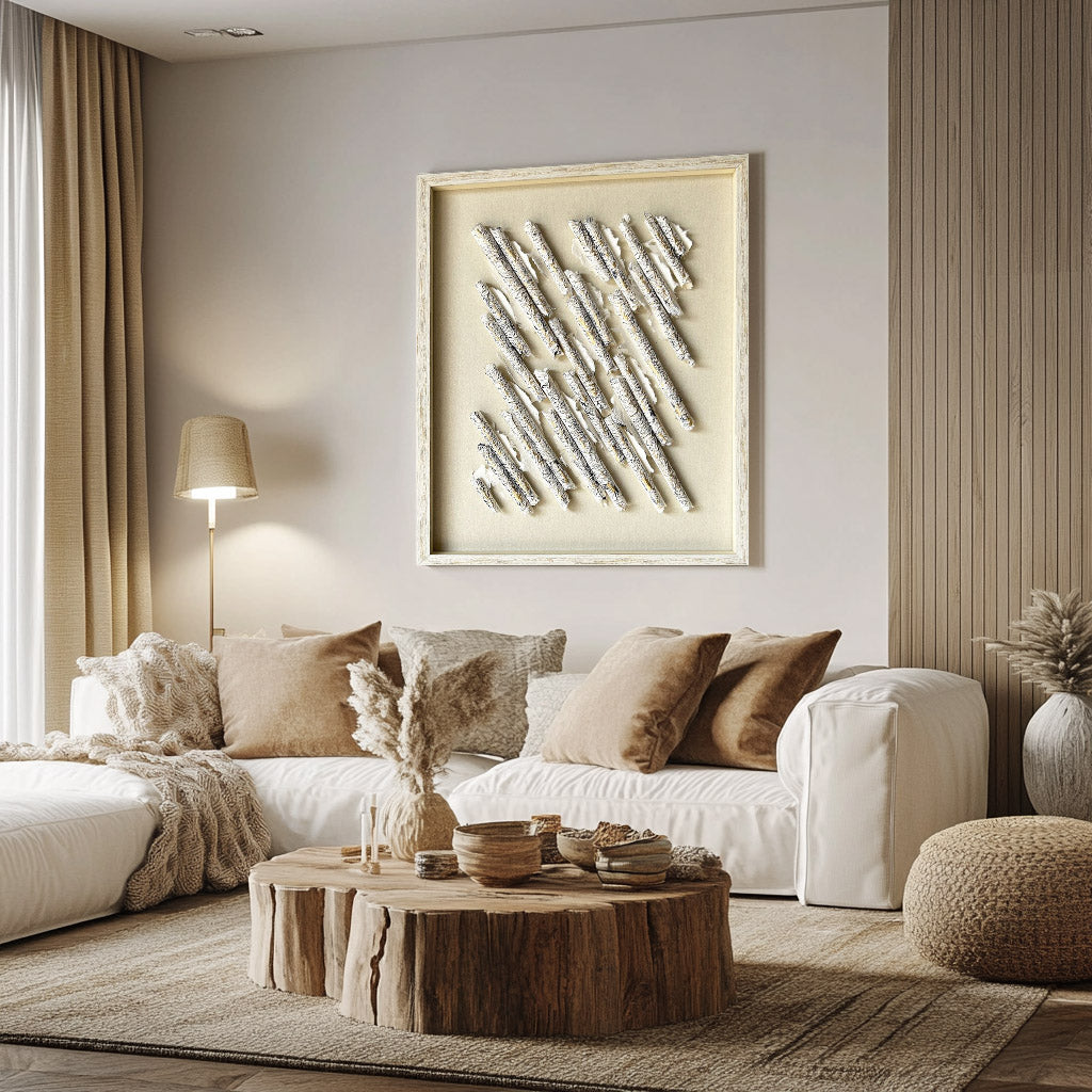 White texture wall decor Installation Art painting sculpture wall art 