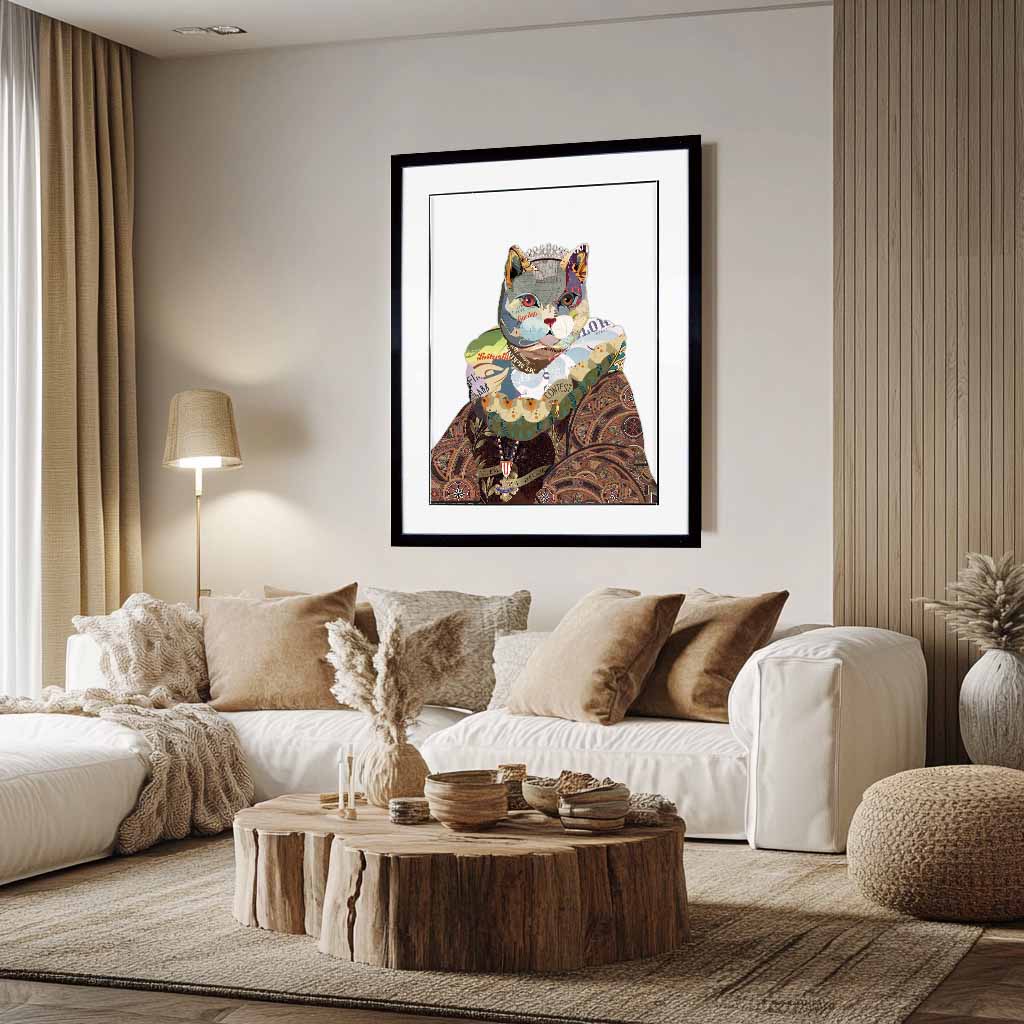 Pet cat portraits regal pet portrait Wall Decor Pet Collage Wall Art