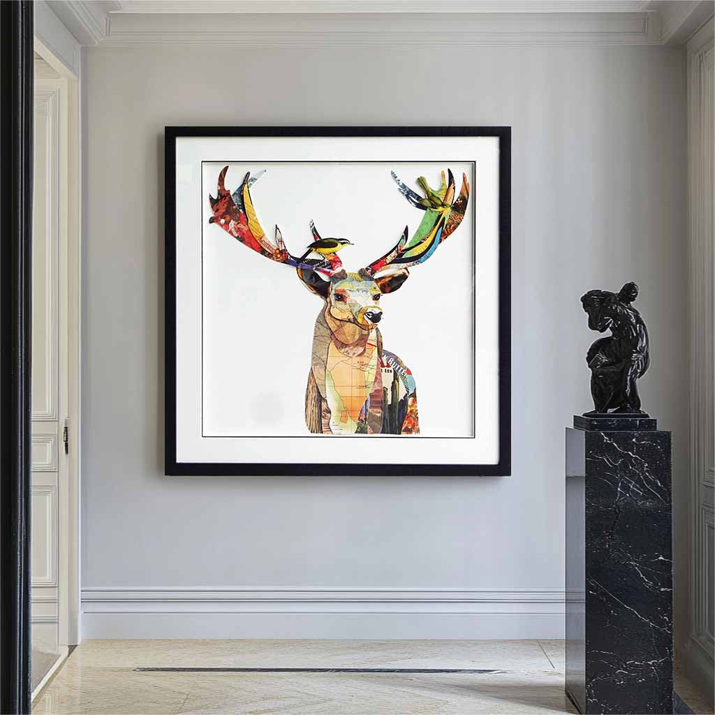 Animal collage art Deer Painting Collage art painting Colorful Painting