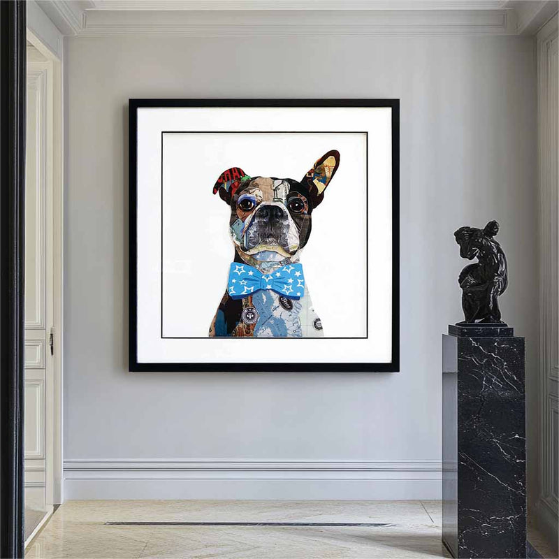 Animal collage art Collage art painting children's room decor painting