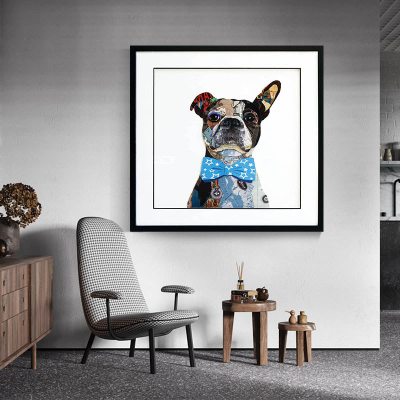 Animal collage art Collage art painting children's room decor painting