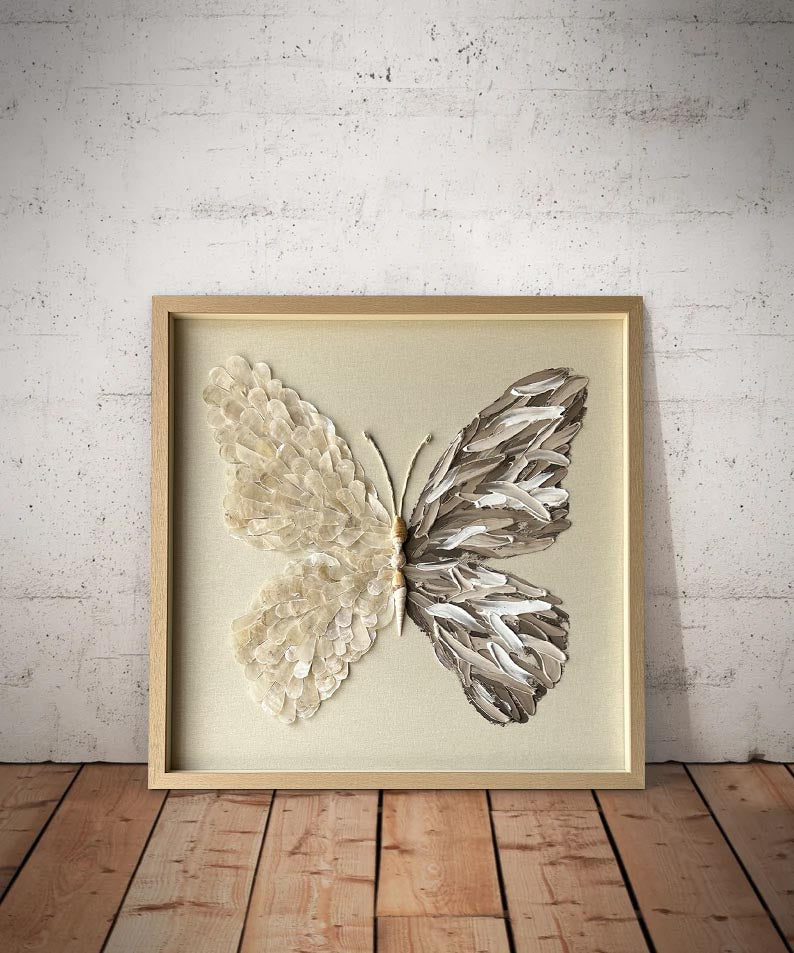 butterfly painting shell decor art butterfly wall art Shell decor painting