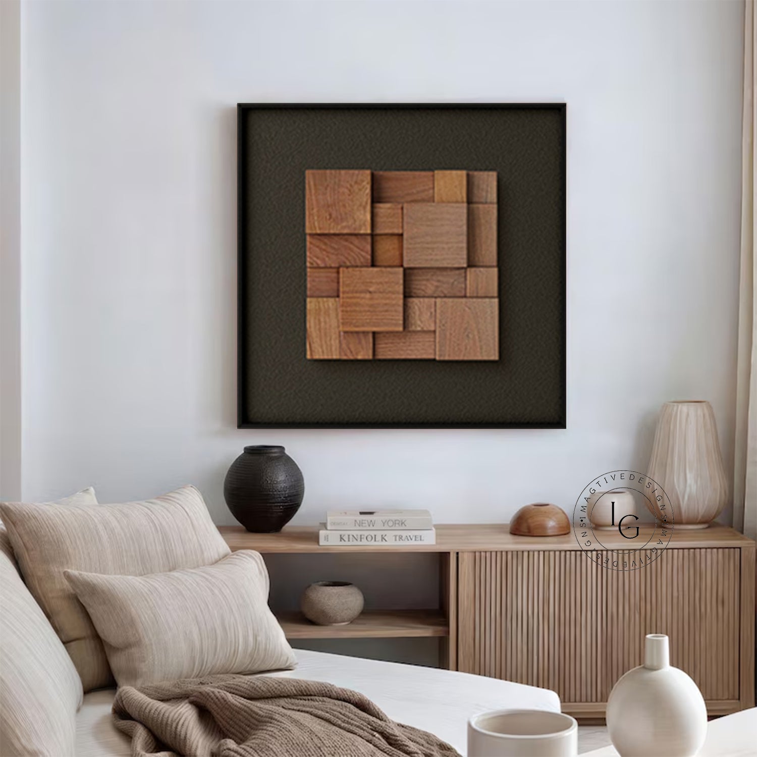 Wood collage decor painting, wood wall painting 3D Textured Wall Art