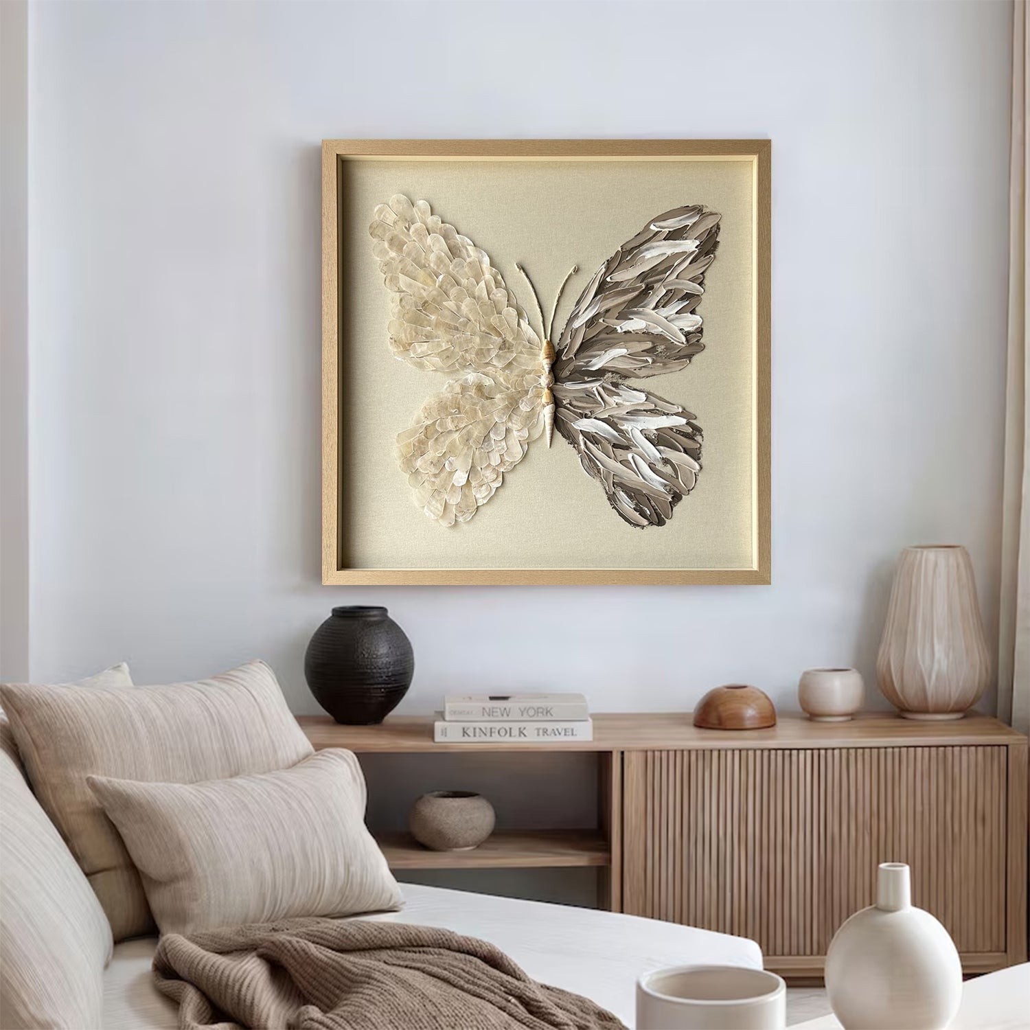 butterfly painting shell decor art butterfly wall art Shell decor painting