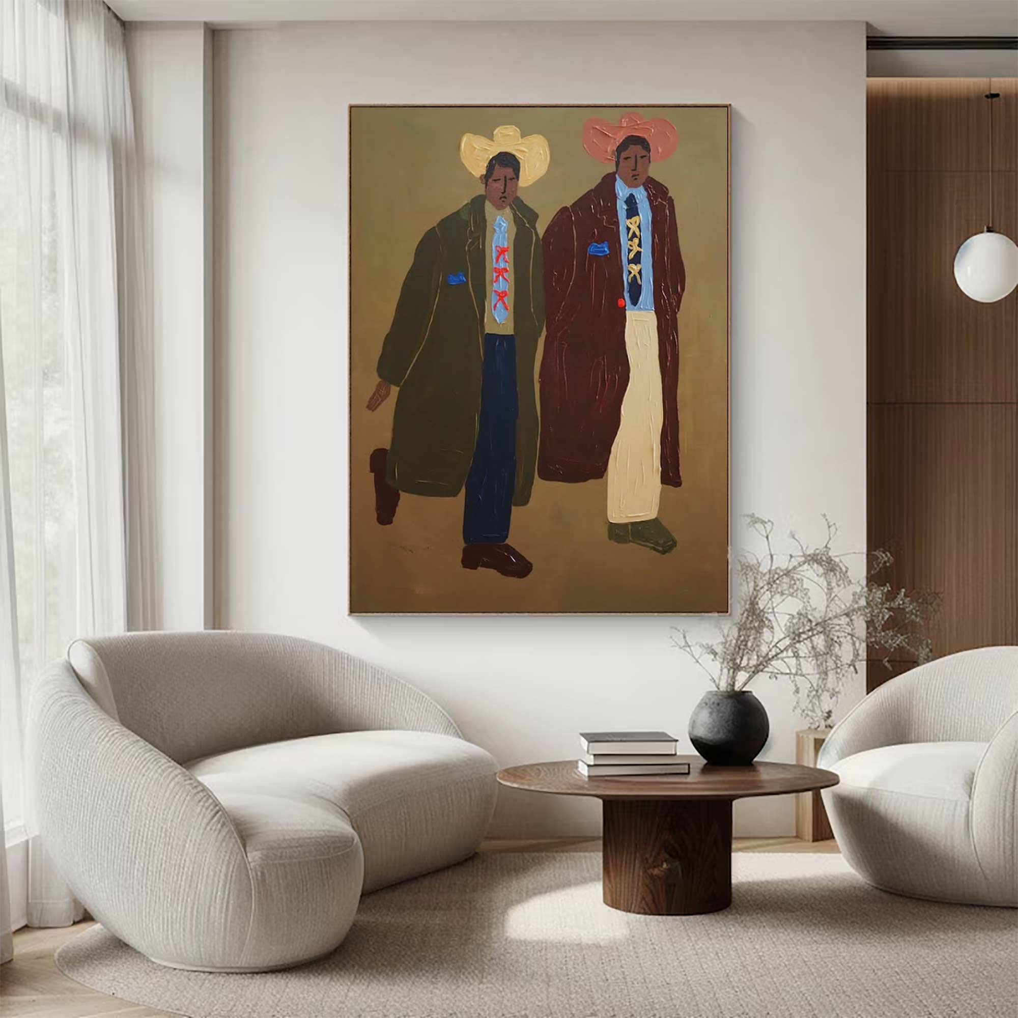Retro fashion men portrait art decor Contemporary Figurative Art