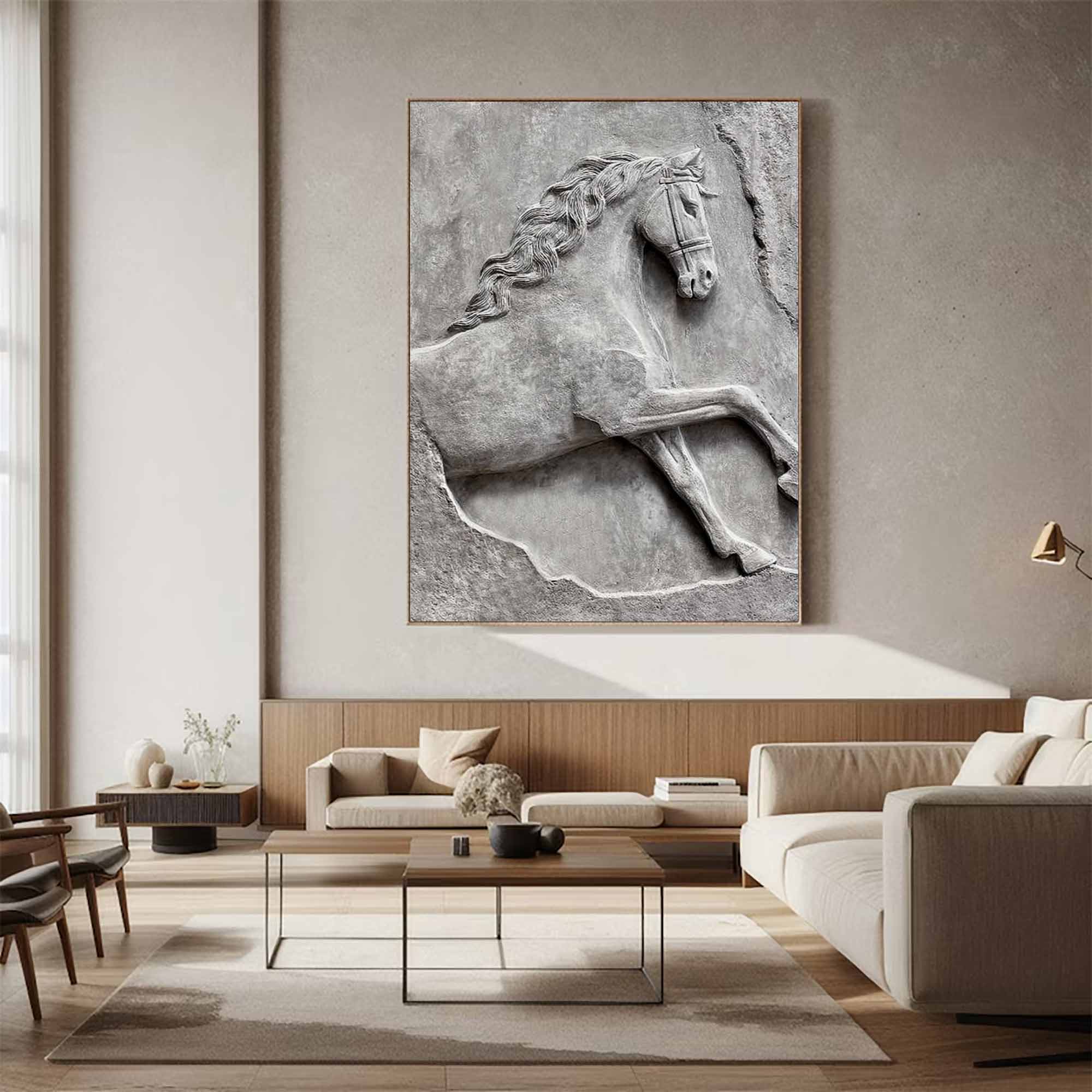 Horse Abstract wooden art horse 3D Textured Sculpture wall decor