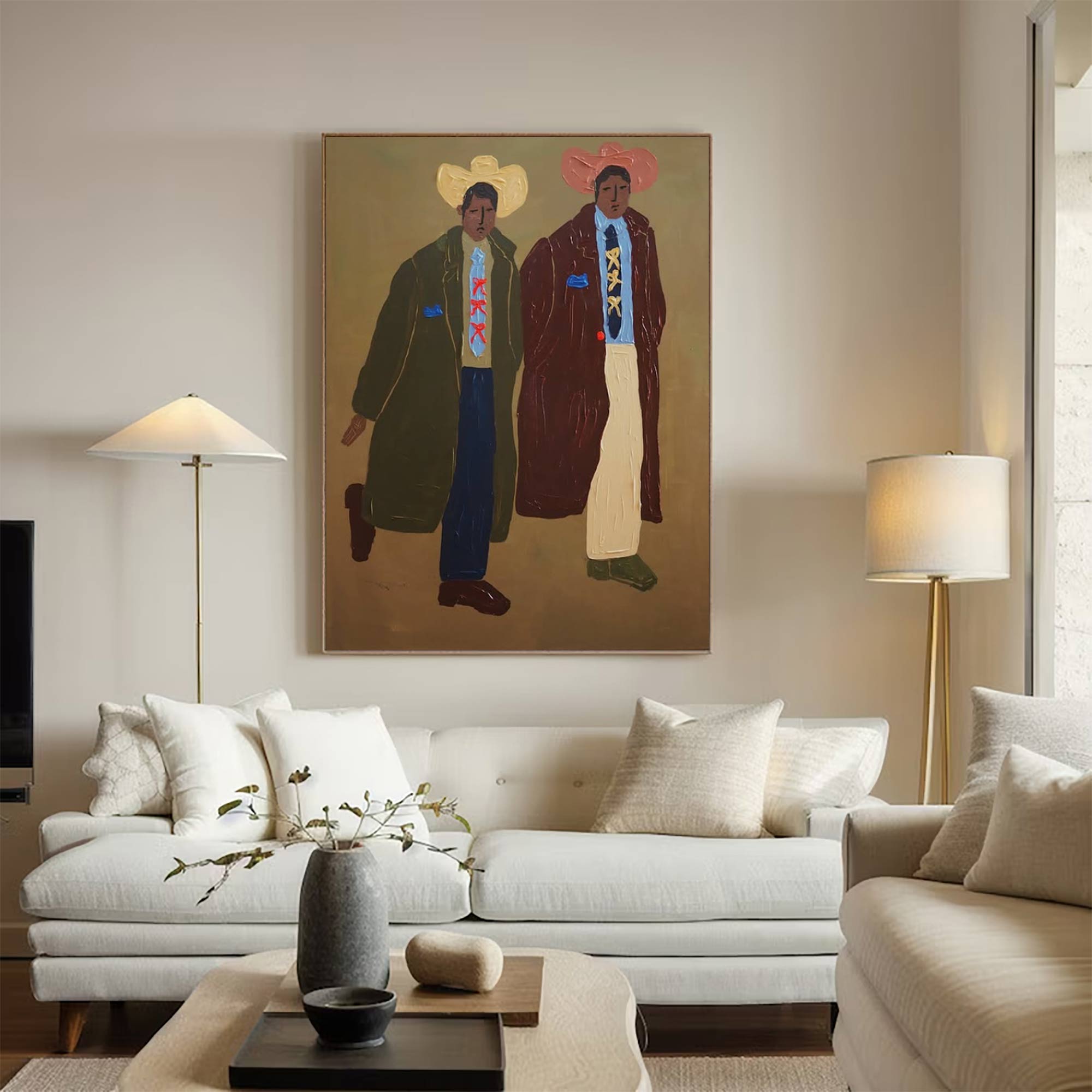 Retro fashion men portrait art decor Contemporary Figurative Art