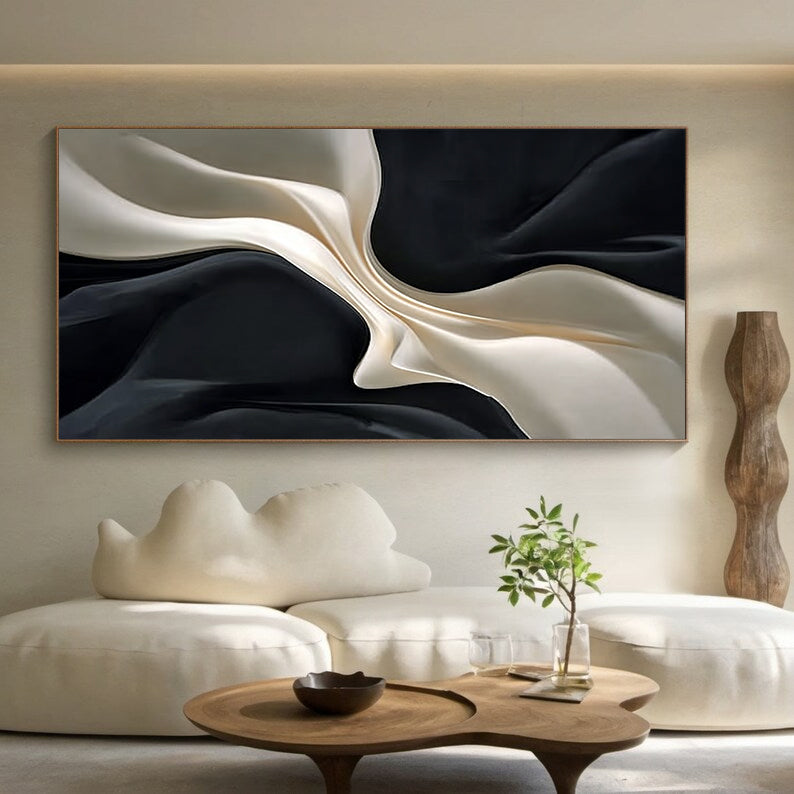 Black white wood texture wall decor painting wood sculpture wall art